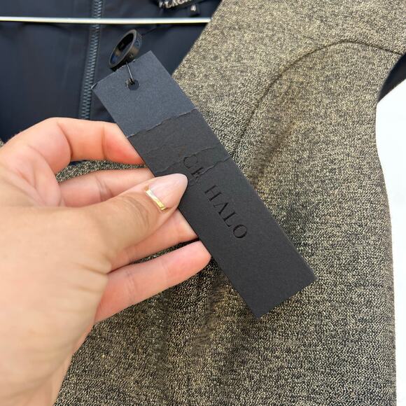 New Black Halo Gold Metallic Sheath Mini Dress Cocktail Size 4 Formal Tight - Picture 7 of 11